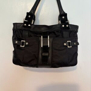 Furla Black Nylon and suede Women's Handbag